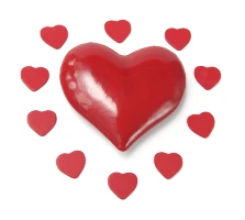 Red Love Hearts on White Background for Valentines Sale